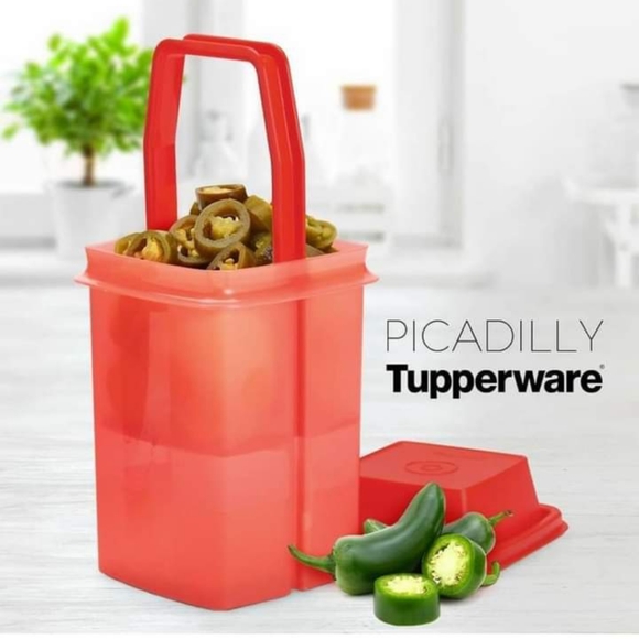 Red container for pickles,peppers and chilies - Picture 2 of 6